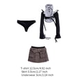 thumbnail image 2 of Conjunto de ropa para muñeca femenina, traje completo, Falda corta, camisa con hombros descubiertos, moda 1/6, 2 of 9