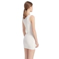 thumbnail image 2 of LiangRou Women's Mini-Ribbed Stretch Scoop Neck Extra Long Tank Top Creamy White Small (US 2 4 6), 2 of 5