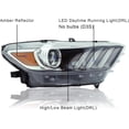 thumbnail image 3 of HOUGEET Headlights Assembly Fit for Ford Mustang 2015-2017 without Bulbs (D3S), Black Headlamp Replacement, Driver Side, 3 of 8
