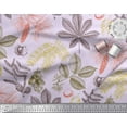 thumbnail image 3 of Soimoi Poly Georgette Fabric Spruce & Chestnut Leaves Print Fabric by the Yard 42 Inch Wide, 3 of 3