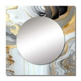 thumbnail image 2 of Designart "Marble Abstraction in White and Gold II" Abstract Marble Square Mirror Wall Decor Transitional - Large White Square Bathroom Mirror - Square Printed Wall Mirror Art, 2 of 5