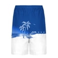 thumbnail image 5 of TKKCS Mens Graphic Swim Trunks With Compression Liner- Elastic Drawstring Waist Vacation Casual Quick Dry Summer Lightweight Beach Board Shorts With Pockets Blue Size 2XL, 5 of 8