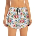 thumbnail image 4 of Lsque Rose Flowers Printed Women's Running Shorts with Liner Pockets,Elastic Quick Dry Workout Athletic Gym Yoga Shorts,Womens High Waist Shorts-Small, 4 of 9