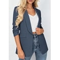 thumbnail image 5 of PRETTYGARDEN Women's Spring Blazers Business Casual Outfits Open Front Ruched 3/4 Sleeve Lightweight Work Suits Jackets, 5 of 8