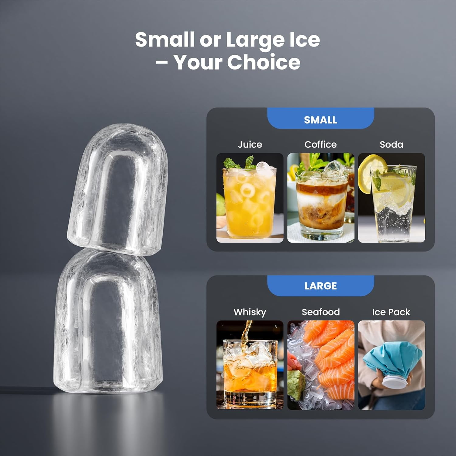 Havato  Ice Maker Countertop, 26 lbs/24Hrs, 8 Cubes in 6 Mins,Portable Ice Machine with Self-Cleaning, Quiet Compact Ice Maker for Kitchen, RV, Camping,Silver