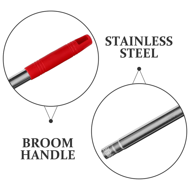 Ipetboom Manche De Vadrouille En Acier Inoxydable 113cm - Tige Réglable 3 Sections Pour Nettoyage Sol Et Fenêtre