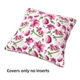 thumbnail image 3 of Throw Pillow Covers, Colorful Eggs Lilies Flowers Soft Square Pillow Cases with Invisible Zipper for Couch Bed Sofa, Farmhouse Fall Home Decor 18"x18", 3 of 7
