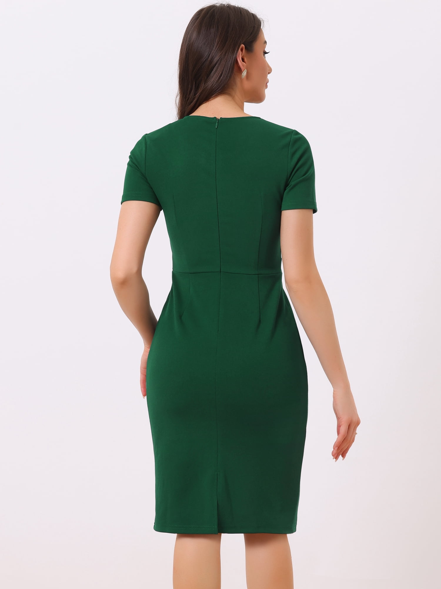 DARING DIVA Work Business Square Neck Color Block Bodycon Sheath Dresses XL Green