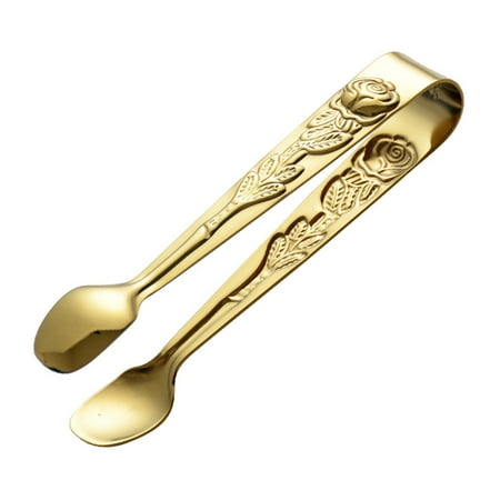 

Farfi Food Clips Dust Proof Easy Grip Stainless Steel Bread Baking Food Serving Tongs for Kitchen (Golden)