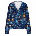 thumbnail image 5 of Wiyuqeen Womens Flannel Crop Cardigans V Neck Button Down Cardigan Sweaters Long Sleeve Xmas Graphic Jacket Marry Christmas Day Gifts, 5 of 6