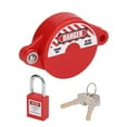 thumbnail image 1 of Gate Valve Lockout Device, 1.5in Locking Range Valve Secure Lock Device Padlock Foldable Danger Preventing Stainless Steel PP  for Industrial Factory, 1 of 7