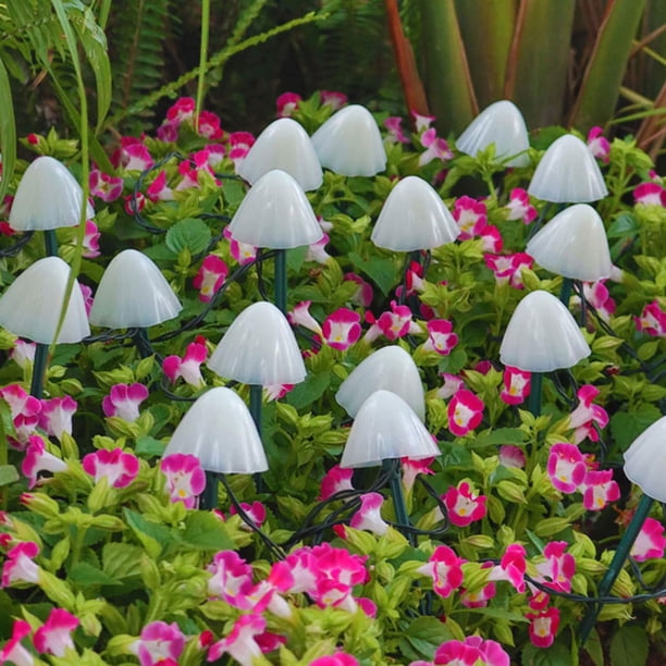 Decoración al aire libre, mini luces solares de setas, luz solar para jardín, mini luces de setas con energía solar, artesanía superior Jadeshay A