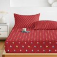 thumbnail image 6 of King Size Fitted Sheet Set - Color Polka Dot 3 Piece Bedding Sets 16" Deep Pocket Fitted Sheet with 2 Pillowcases, Modern Simple Geometric Red Brushed Microfiber Hotel Luxury Bed Sheets, 6 of 9