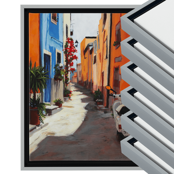 Cardinali Renewal Core Floater Frame, Cool Gray, 24x36", For 3/4 Deep Canvas, 4 Pack - Open Back Floating Canvas Frames, No Glass or Backing, Hardware Included Floating Canvas Illusion Frame