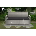 thumbnail image 6 of EconoHome 3-Seat Resin Storage Bench, Weatherproof with 90 Gallon Capacity, Grey/Black, 6 of 10