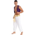thumbnail image 2 of TSSOE Men's Arabian Prince Outfit Golden Vest with Harem Pant Sets for Stage Performance Gold 3XL, 2 of 7