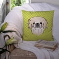 thumbnail image 3 of Dog Face Checkerboard Design Fabric Decorative Pillow, 3 of 4