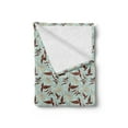 thumbnail image 2 of Botanical Soft Flannel Fleece Throw Blanket, Modern Style Natural Composition with Petals and Flower Buds, Cozy Plush for Indoor and Outdoor Use, 50" x 60", Brown Baby Blue, by Ambesonne, 2 of 5