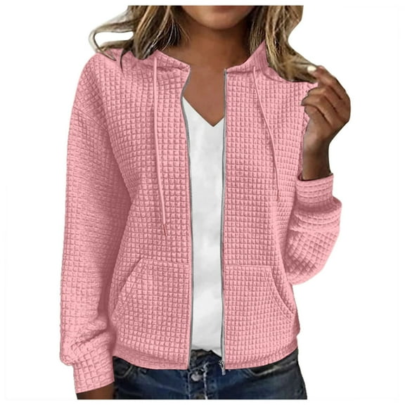 Jackets for Women Lightweight Jacket Women Women's Zippered Hooded Cardigan Long Sleeved Hoodie Jacket