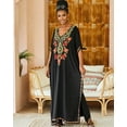 thumbnail image 2 of Mexican Embroidered Kaftan Dresses for Women Batwing Sleeve Caftan Loungewear Maxi Beach Tunic Plus Size Africa Robe Casual Summer Outfis, 2 of 10