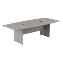 96W x 42D Conference Table with Wood Base in Platinum Gray - Engineered Wood