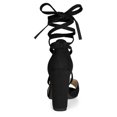 thumbnail image 3 of Sandalias De Mujer Con Tacón En Bloque Y Cordones Negro 8, 3 of 7