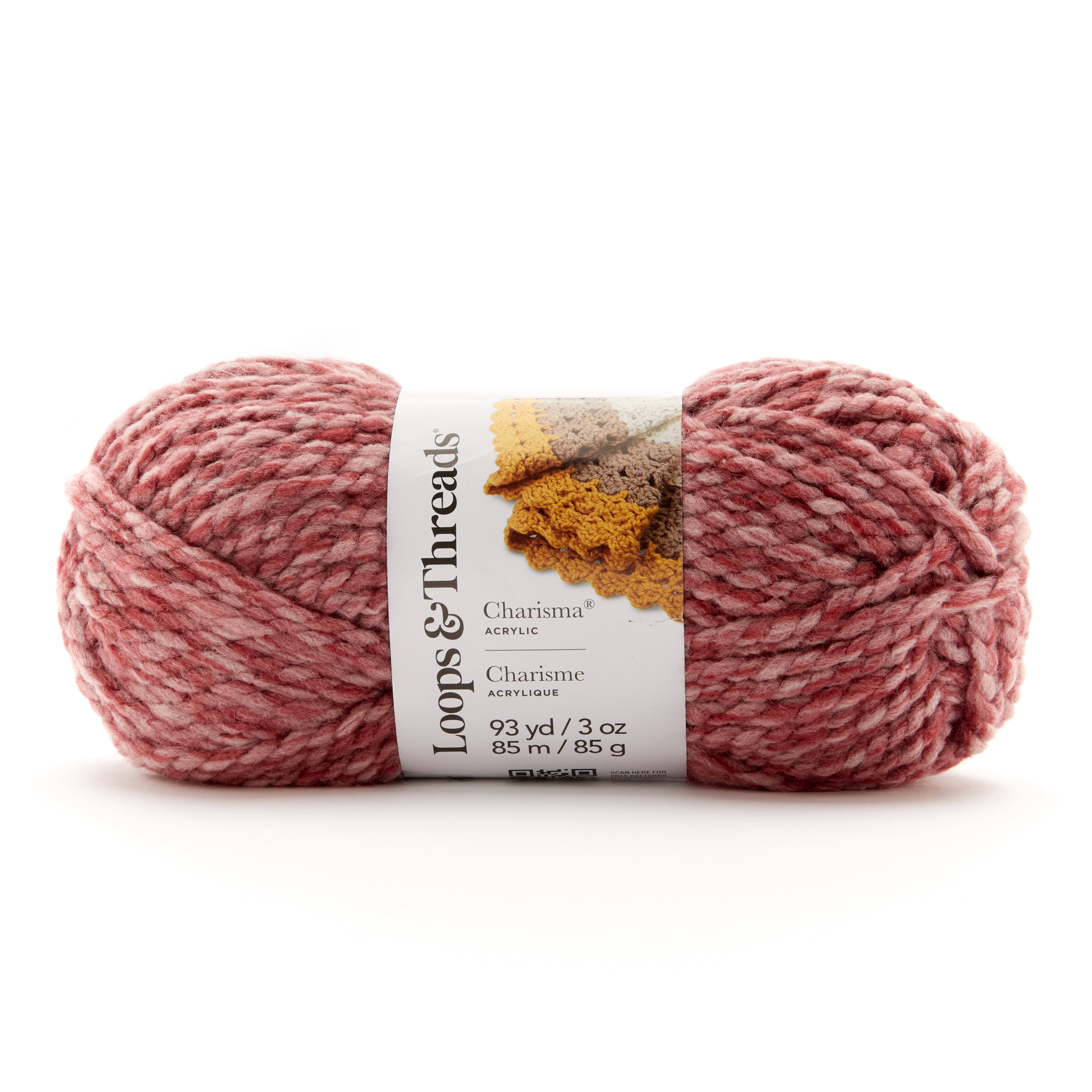 Loops & Threads Charisma Heather Yarn, Soft Bulky Weight Oeko-Tex Certified Acrylic, Assorted Heathered Shades, 3 oz., 6-Pack