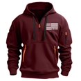 thumbnail image 2 of Fiudx Sudadera con Capucha y Cremallera Estampada para Hombre, Jersey Multibolsillos, Elegante Chaqueta Deportiva Informal, para Uso Diario En Otoño, Atractiva Moda de Primavera, Poliéster, Tallas Di, 2 of 4