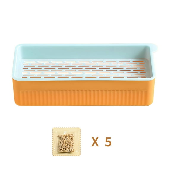 CCOCC Cat Grass for Indoor Cats,Cat Grass Hydroponic Cat Grass Kit,Energy Entertainment Cat Grass with Planting Box,Orange