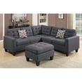 thumbnail image 2 of Poundex Bobkona Norton 4 Piece Sectional Sofa Living Room Set, Carmine Red, 2 of 2