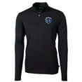 thumbnail image 2 of Men's-Cutter & Buck  Black Sporting Kansas City Big & Tall Virtue Eco Pique Recycled Quarter-Zip Top, 2 of 3
