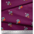 thumbnail image 2 of Soimoi Poly Georgette Fabric Dot & Floral Artistic Printed Craft Fabric by The Yard 42 Inch Wide, 2 of 3