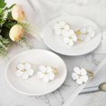 thumbnail image 1 of Set of 6 Flowers Napkin Ring Holders Dinner Tables Rings Elegant Ornament Table Setting, 1 of 5