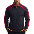 thumbnail image 2 of asjyhkr Jackets for Men Full-Zip Workout Fall Daily Wear Fitted Casual Long Sleeve Color Blocked Track Jacket with Pockets(Medium,Black), 2 of 8