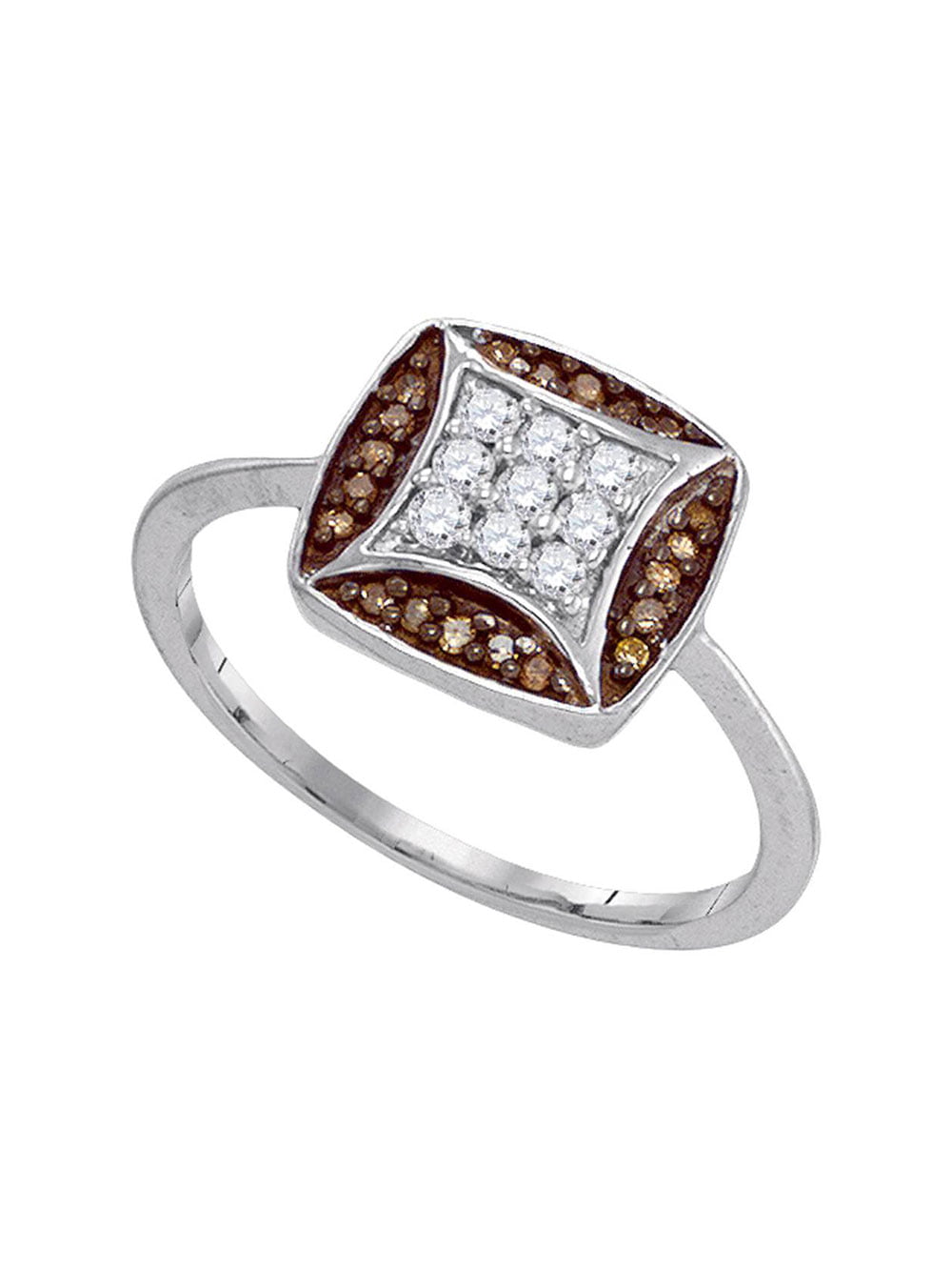 Details about   10Kt Rose Gold 0.25 Ct Genuine Natural Diamond Flower Design Ring