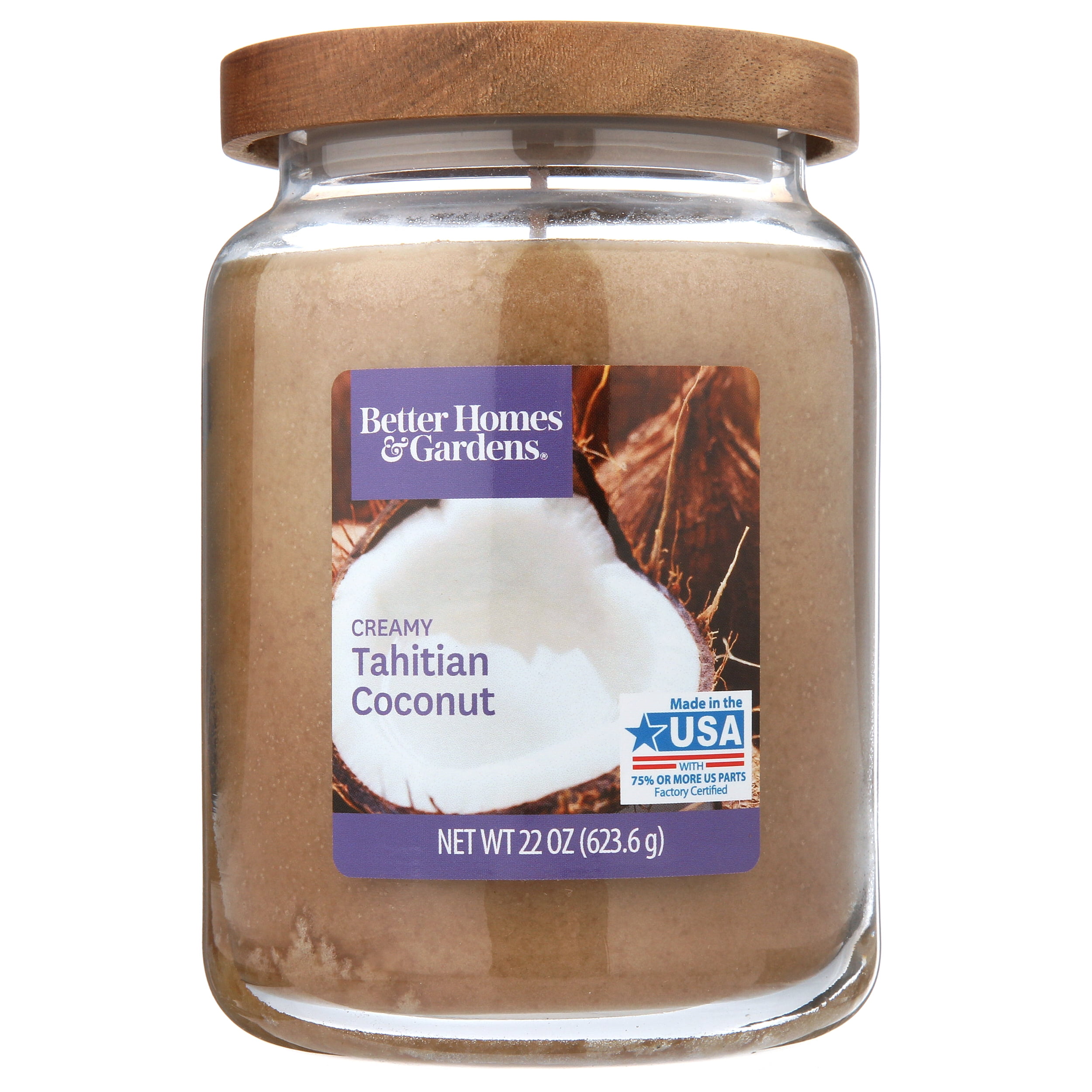 Better Homes & Gardens Creamy Tahitian Coconut Jar Candle, 22 oz