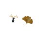 thumbnail image 5 of Escultura de pared bohemia de cabeza de ciervo en resina y hojas de ginkgo en hierro forjado. Decoración artística para pared, ideal para oficina,, 5 of 8