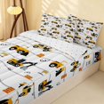 thumbnail image 2 of Erosebridal Monster Truck Zipper Full Size Comforter Sets with Fitted Sheet and 2 Pillowcases, Tire Track Zipper Bedding Set, White, Reversible, 2 of 7
