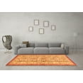 thumbnail image 3 of Ahgly Company Indoor Round Abstract Orange Modern Area Rugs, 3' Round, 3 of 4