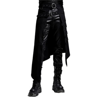 XIYON Pants For Men Trend Rock Punk Ashes Gothic Asymmetrical Punk