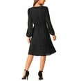 thumbnail image 3 of INSPIRE CHIC Women's Long Sleeve V Neck Dress High Waist Layered Swing Casual Dresses with Pockets, 3 of 4