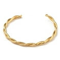 thumbnail image 6 of 5pc Ion Plating(IP) 304 Stainless Steel Twisted Rope Cuff Bangles Real 18K Gold Plated Inner Diameter: 1-7/8 inch(4.8cm)x2-1/4 inch(5.75cm), 6 of 6