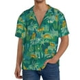 thumbnail image 3 of Honeii 's Jungle Leopard for men's short-sleeved button-up collared shirt featuring a pocket, perfect for beach vacations, and travel adventures., 3 of 5