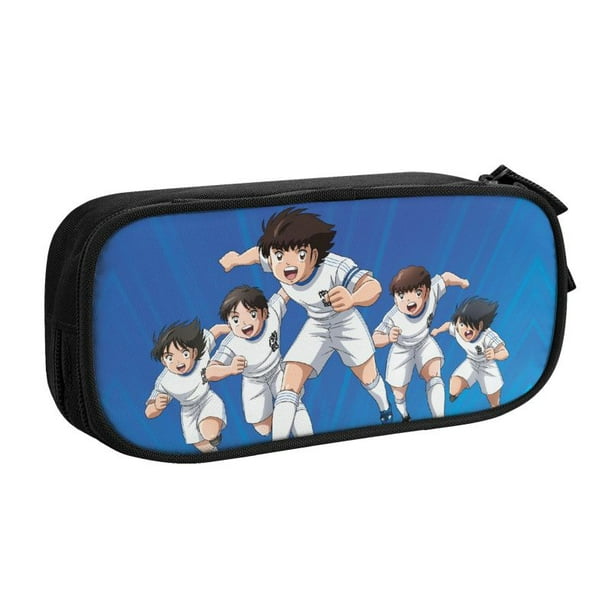 Estuches de lápices de capitán Tsubasa de Manga de fútbol japonés coreano para niñas y niños, bolsa de bolígrafo personalizada de gran capacidad, caja de accesorios escolares