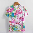 thumbnail image 3 of Flamingo Pattern Women's Short Sleeve Tops Casual Blouses T Shirt, 3 of 6