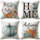 thumbnail image 1 of Juego de 4 fundas de almohada de otoño de 18 x 18 pulgadas con estampado de calabaza de acuarela, tonos cálidos, decoración de granja, Acción de Gracias, hogar, otoño, funda de cojín para sofá, 1 of 5