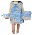 thumbnail image 4 of Ticikt 3 In 1 Ice Cream Print Backpack Set, Large Capacity Casual Daypack with Crossbody Bag and Pencil Pouch, 4 of 6