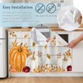 thumbnail image 4 of Orange White Pumpkin Fall Small Sink Skirt, Bathroom Vanity Cabinet Adhesive Curtain, Thanksgiving Wooden Autumn Leaves Utility Under Sink Cover Decorative Kitchen Cabinet Curtains 10"x11", 4 of 8