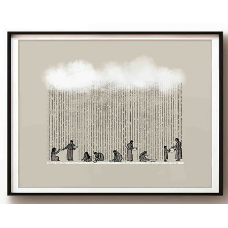 Rain Down Manna, Bread From Heaven, God Provides Bible Sketch Wall Art Christian Modern Bible Print Gift, Exodus Wall Art, Modern Wall Decor, 12x18 UNFRAMED