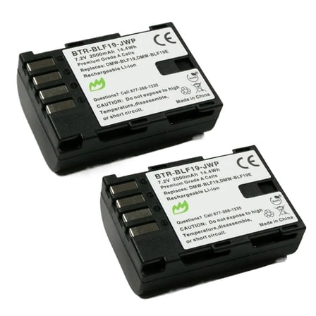 Replacement for Panasonic Lumix DC-GH5 Battery (2-Pack, 2000mAh)